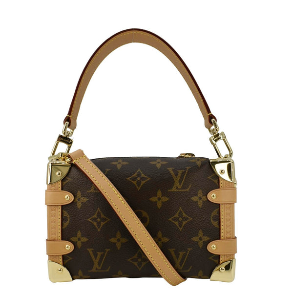 LOUIS VUITTON Side Trunk PM Monogram Canvas Tote Shoulder Bag Brown