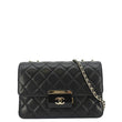 CHANEL Beauty Lock Flap Sheepskin Quilted Leather Crossbody Bag Black