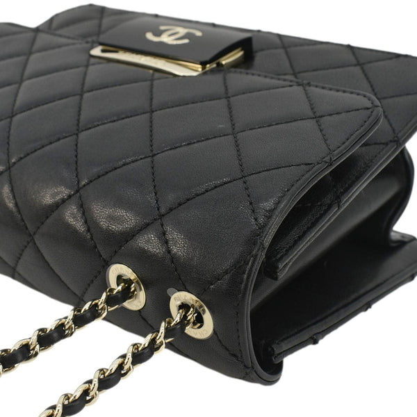 CHANEL Beauty Lock Flap Sheepskin Quilted Leather Crossbody Bag Black