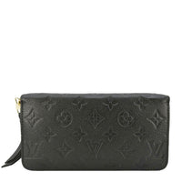 LOUIS VUITTON Monogram Empreinte Leather Zippy Wallet Black