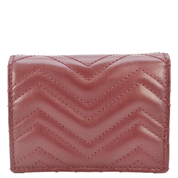 GUCCI Marmont GG Matelasse Leather Card Case Wallet Red 466492