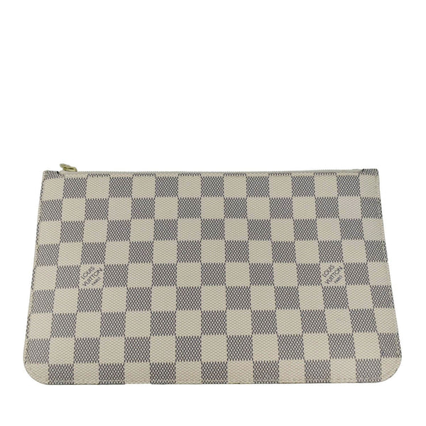 LOUIS VUITTON Wristlet Pochette Damier Azur Pouch White