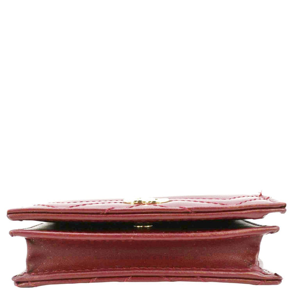 GUCCI Marmont GG Matelasse Leather Card Case Wallet Red 466492