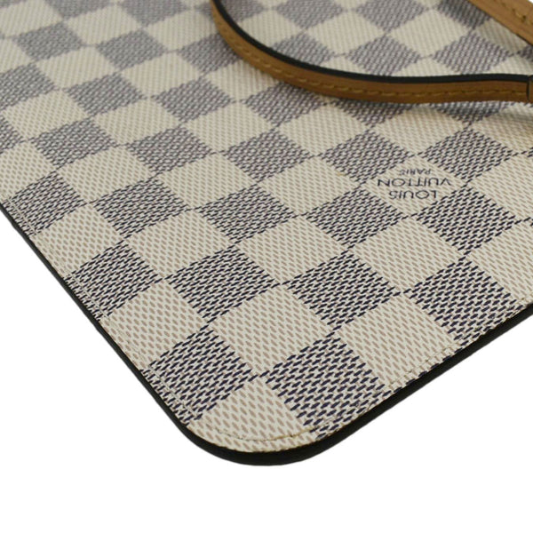 LOUIS VUITTON Wristlet Pochette Damier Azur Pouch White