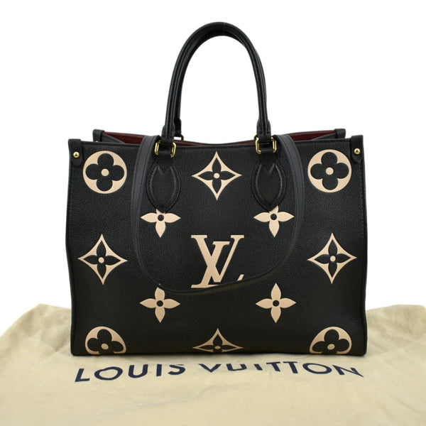 Louis Vuitton OnTheGo mm Giant Monogram Leather Tote Bag Black/Bicolor