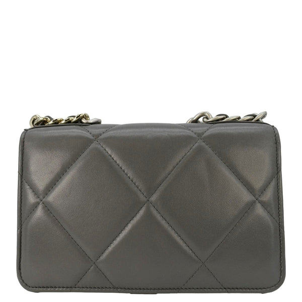 CHANEL 19 WOC Quilted Leather Wallet On Chain Grey