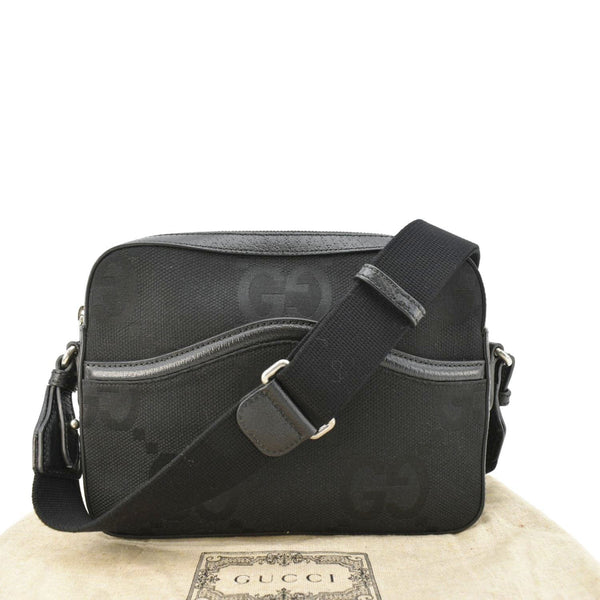 GUCCI  jumbo GG Canvas Messenger Bag Black 675891