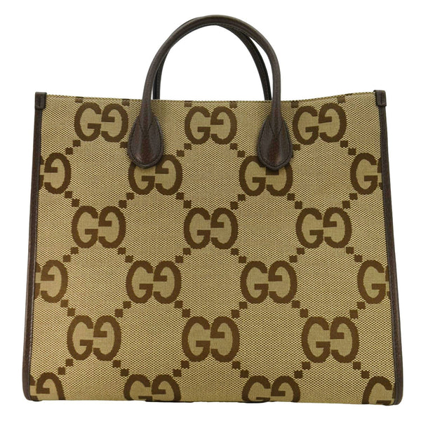 GUCCI Jumbo GG Canvas Tote Shoulder Bag Beige 678839