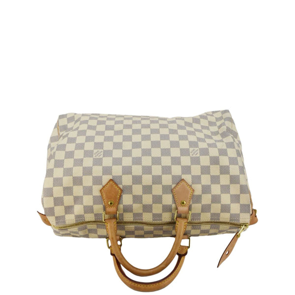 LOUIS VUITTON Speedy 35 Damier Azur Satchel Bag White