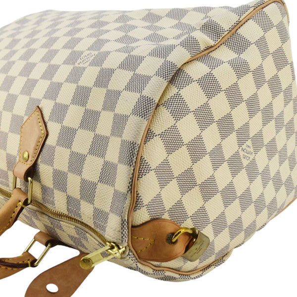 LOUIS VUITTON Speedy 35 Damier Azur Satchel Bag White