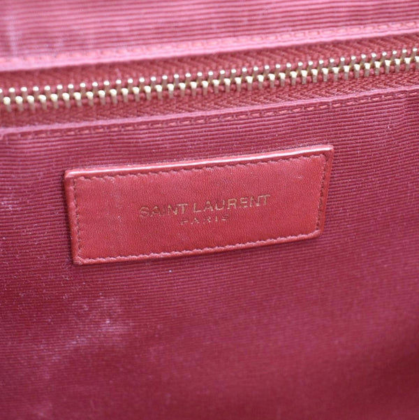 YVES SAINT LAURENT Envelope Large Mixed Matelasse Leather Shoulder Bag Red