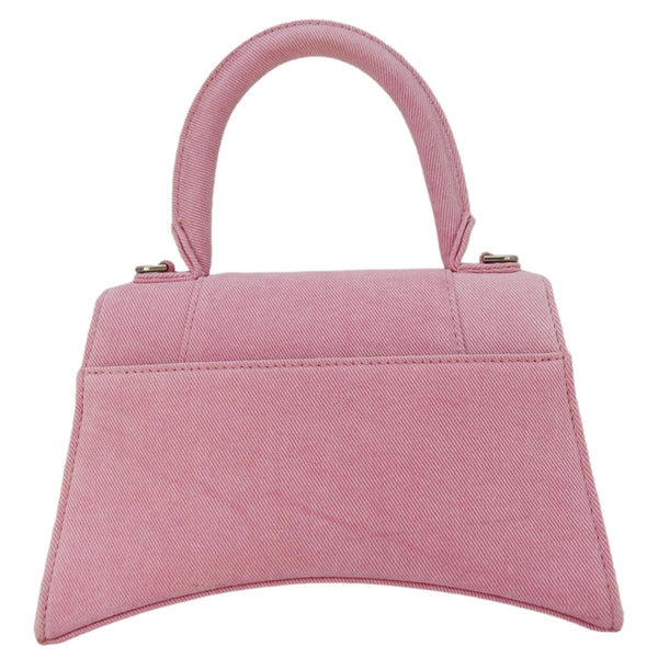 BALENCIAGA Hourglass Canvas Top Handle Shoulder Bag Pink