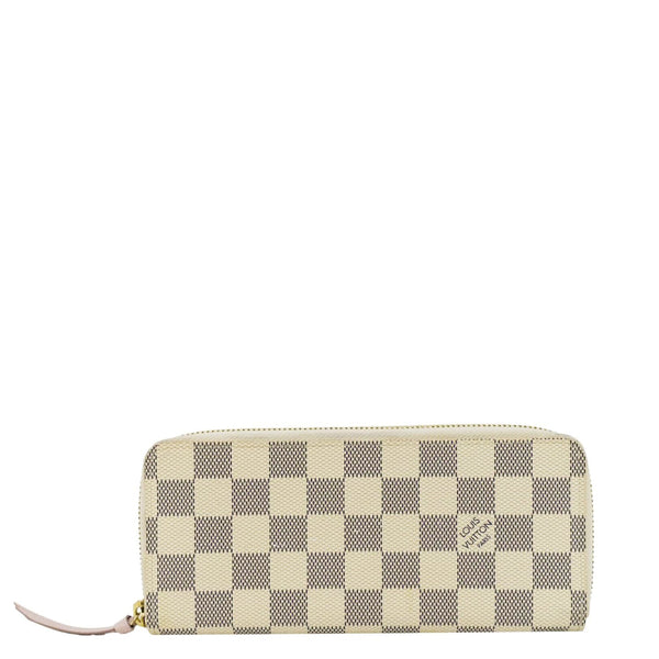 LOUIS VUITTON Clemence Damier Azur Wallet Rose Ballerine