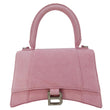 BALENCIAGA Hourglass Canvas Top Handle Shoulder Bag Pink