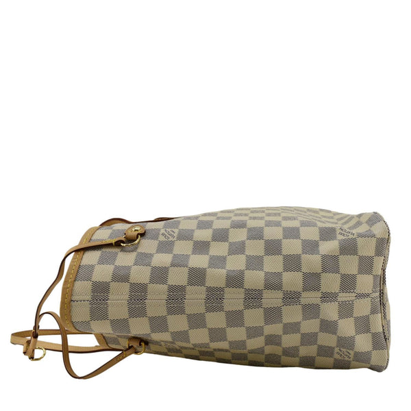 LOUIS VUITTON Neverfull MM Damier Azur Tote Shoulder Bag White