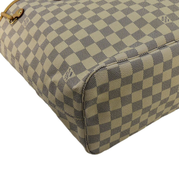 LOUIS VUITTON Neverfull MM Damier Azur Tote Shoulder Bag White