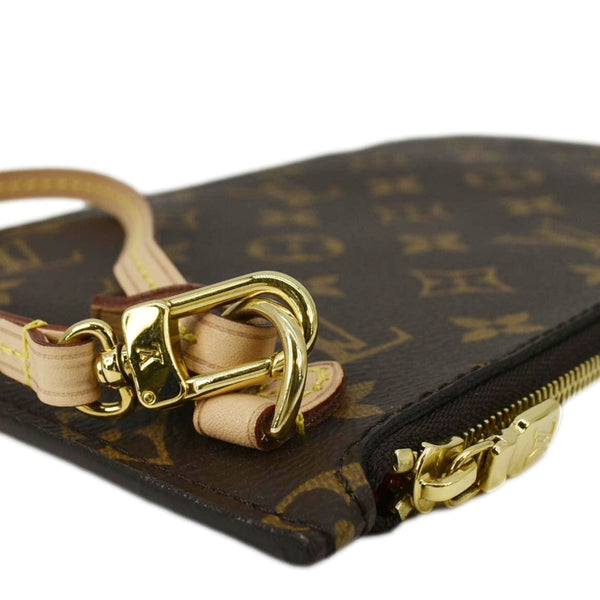 LOUIS VUITTON  Monogram Canvas Wristlet Pouch Brown