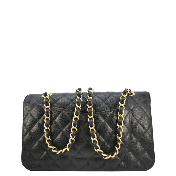 CHANEL Classic Double Flap Medium Quilted Leather Shoulder Bag Black