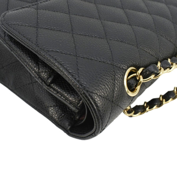 CHANEL Classic Double Flap Medium Quilted Leather Shoulder Bag Black