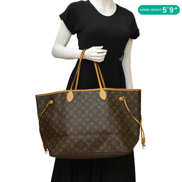 LOUIS VUITTON Neverfull GM Monogram Canvas Tote Bag Brown