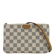 LOUIS VUITTON Double Zip Pochette Damier Azur Crossbody Bag White