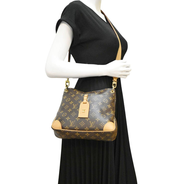 LOUIS VUITTON Odeon PM Monogram Canvas Shoulder Bag Brown