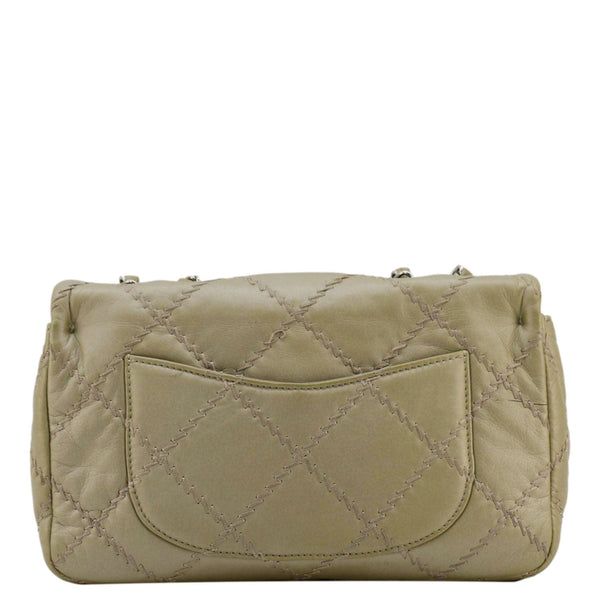 CHANEL Ultra Stitch Small Flap Quilted Calfskin Leather Crossbody Bag Beige