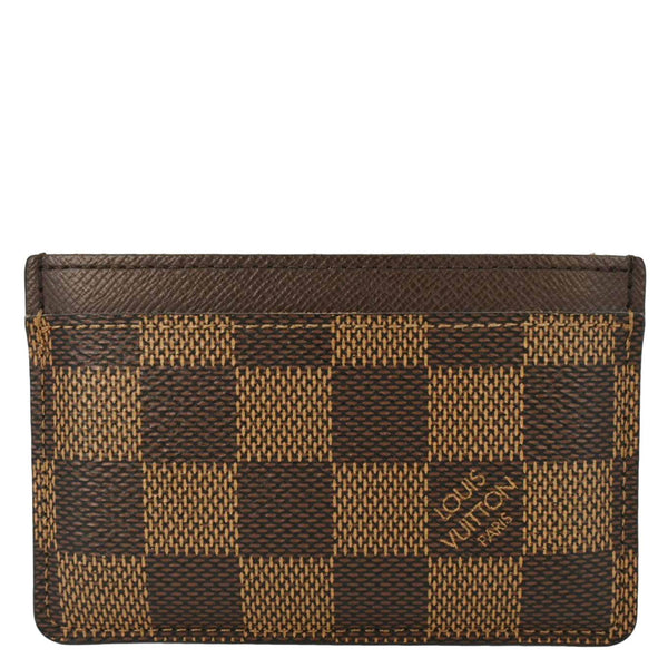 LOUIS VUITTON Damier Ebene Card Holder  Brown