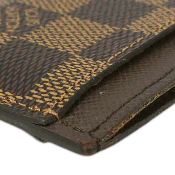 LOUIS VUITTON Damier Ebene Card Holder  Brown