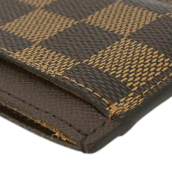 LOUIS VUITTON Damier Ebene Card Holder  Brown