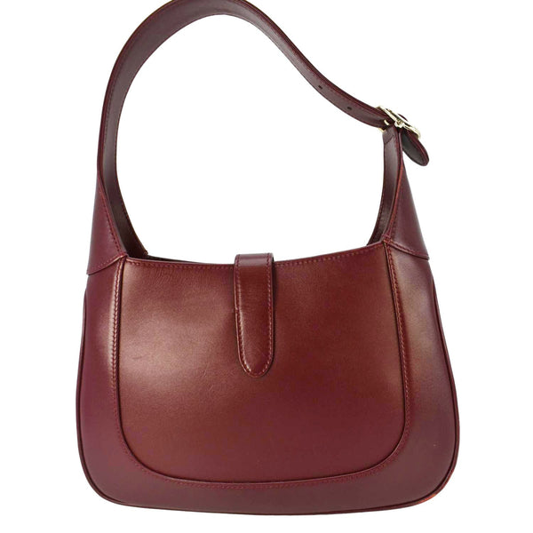 GUCCI Jackie 1961 Small Leather Shoulder Bag Burgundy 782849