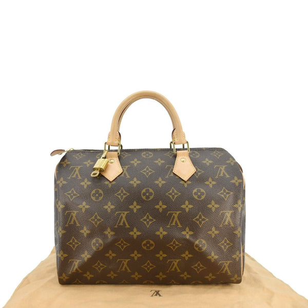 LOUIS VUITTON  Speedy 30 Monogram Canvas Satchel Bag Brown