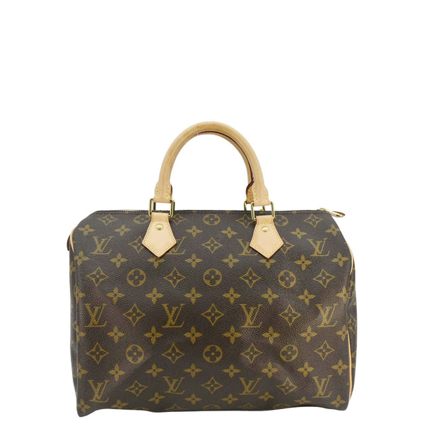 LOUIS VUITTON  Speedy 30 Monogram Canvas Satchel Bag Brown