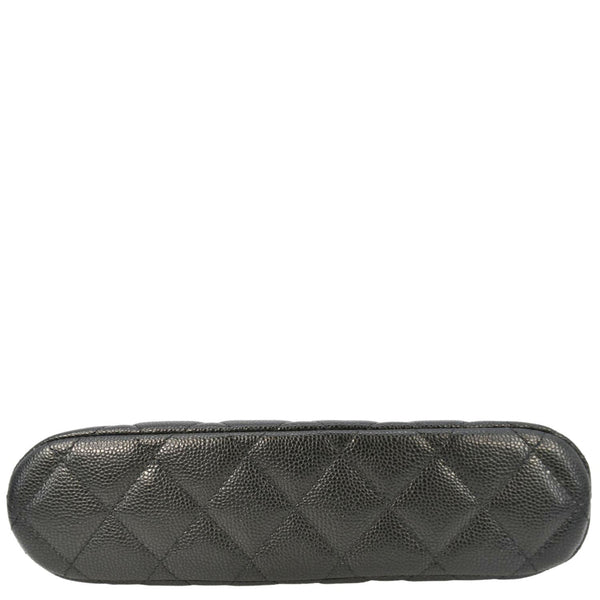 CHANEL Classic Quilted Leather Chain Clutch Crossbody Bag Black