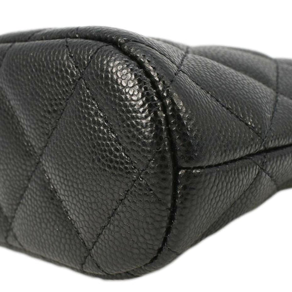 CHANEL Classic Quilted Leather Chain Clutch Crossbody Bag Black