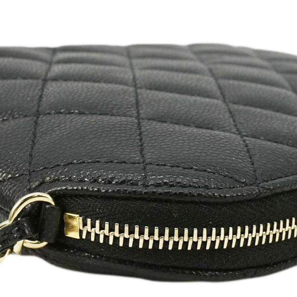 CHANEL Classic Quilted Leather Chain Clutch Crossbody Bag Black