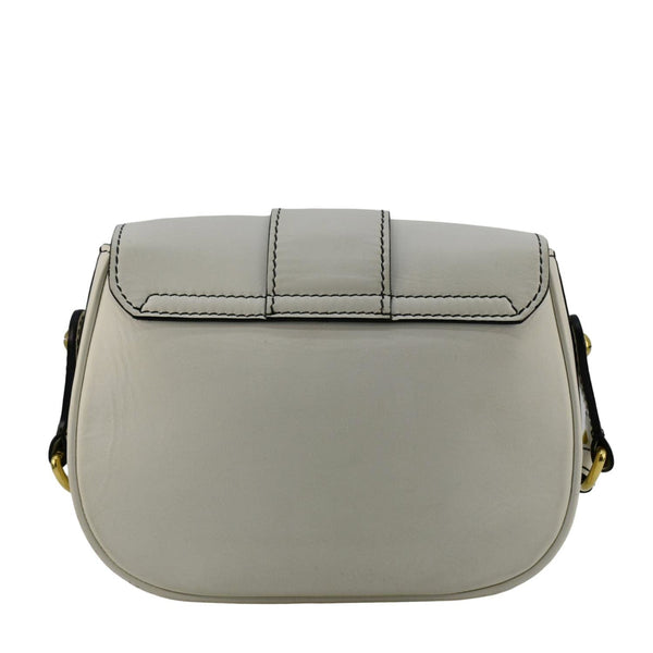 CHRISTIAN DIOR D Fence Calfskin Leather Saddle Bag White