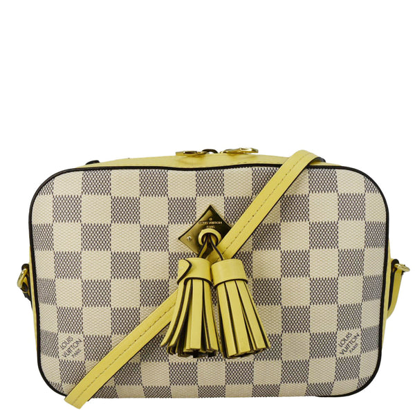 LOUIS VUITTON Saintonge Damier Azur Crossbody Bag White