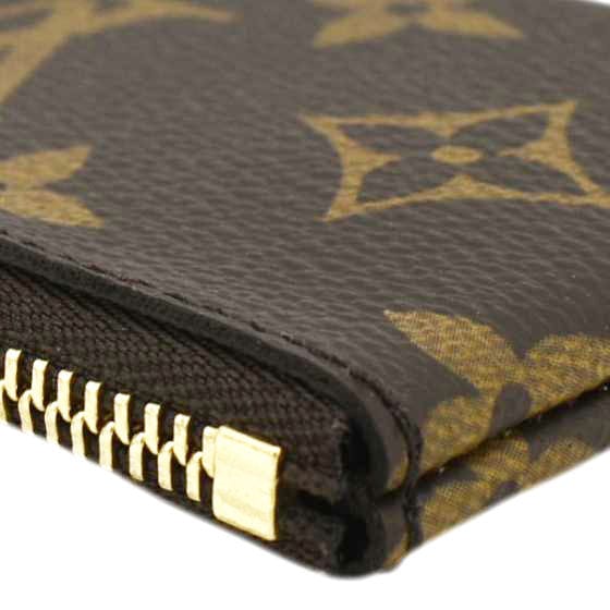 LOUIS VUITTON  Key Cles Monogram Canvas Coin Case Brown