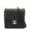 CHANEL Chic Pearls Flap Quilted Leather Shoulder Bag Black