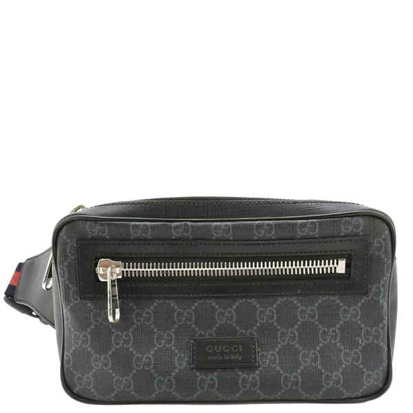 GUCCI GG Supreme Canvas Belt Bumbag Bag Black 474293