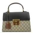 GUCCI Small Signature Padlock GG Supreme Monogram Top Handle Shoulder Bag Beige 453188