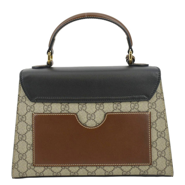 GUCCI Small Signature Padlock GG Supreme Monogram Top Handle Shoulder Bag Beige 453188