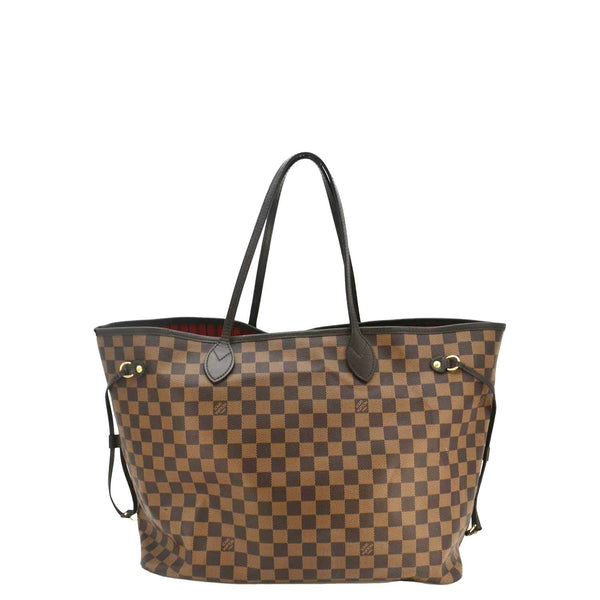 LOUIS VUITTON Neverfull GM Damier Ebene Tote Bag Brown