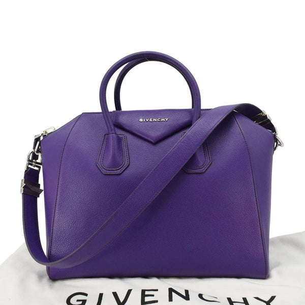 GIVENCHY Antigona Leather Shoulder Bag Purple