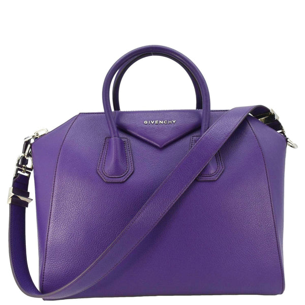 GIVENCHY Antigona Leather Shoulder Bag Purple