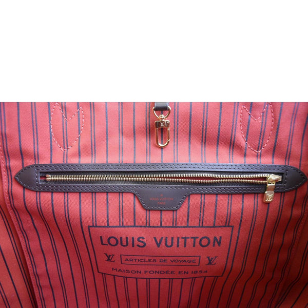 LOUIS VUITTON Neverfull GM Damier Ebene Tote Bag Brown