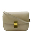 CELINE Classic Box Medium  Leather Flap Shoulder Bag Griege