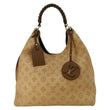 LOUIS VUITTON Carmel Mahina Leather Hobo Bag Beige