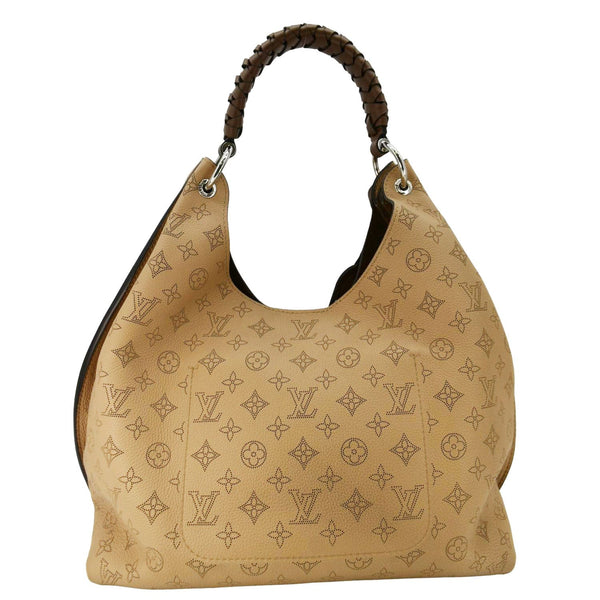 LOUIS VUITTON Carmel Mahina Leather Hobo Bag Beige